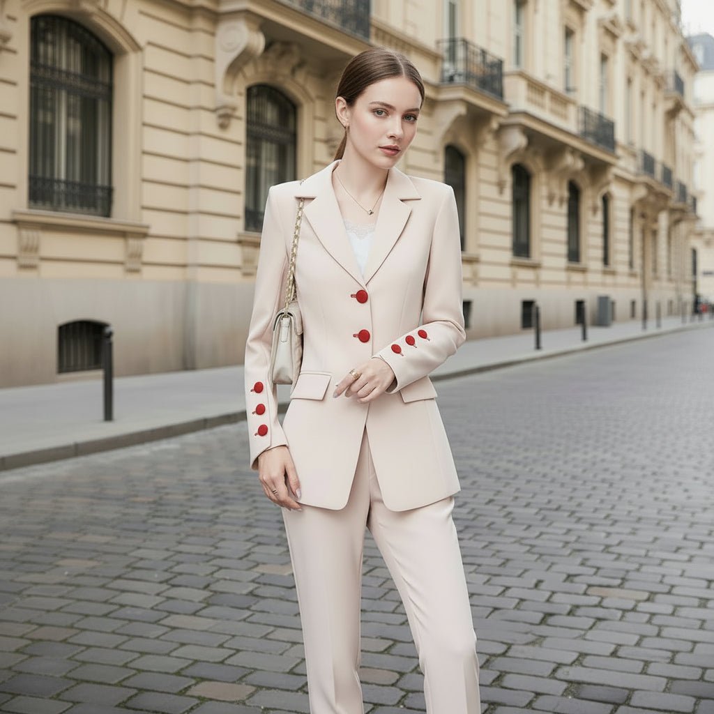 Fitted Pant Suit Set for Smart Casual Wear