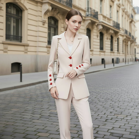 Fitted Pant Suit Set for Smart Casual Wear