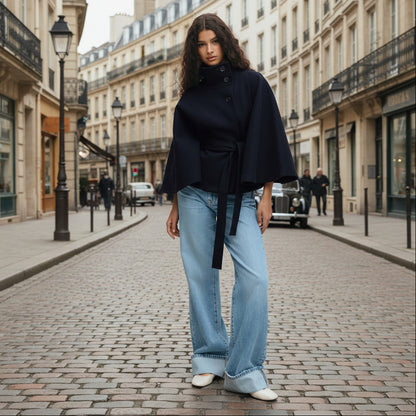 Cape-Parka mit Bindegürtel
