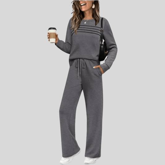Long Sleeve T Shirt And Belted Pants Set
