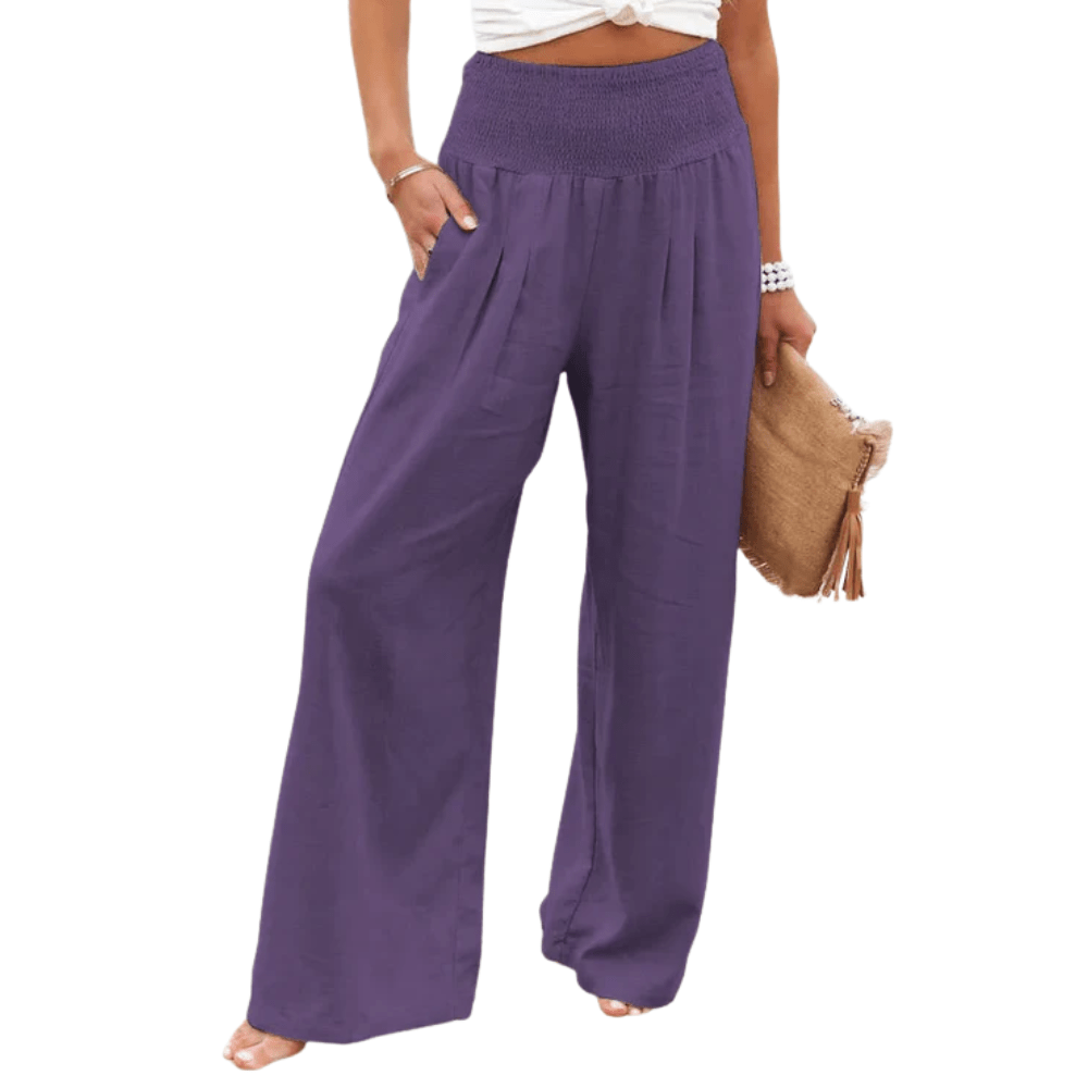 Relaxed Plaid Wide Leg Pants