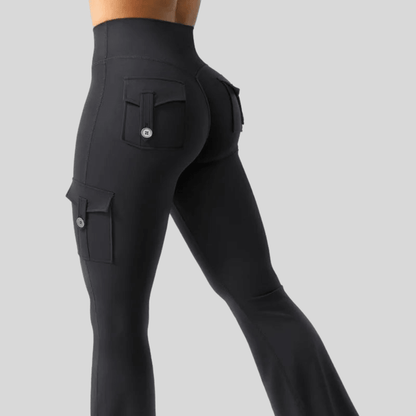 High Stretch Wide Leg Yoga Pants With Pockets