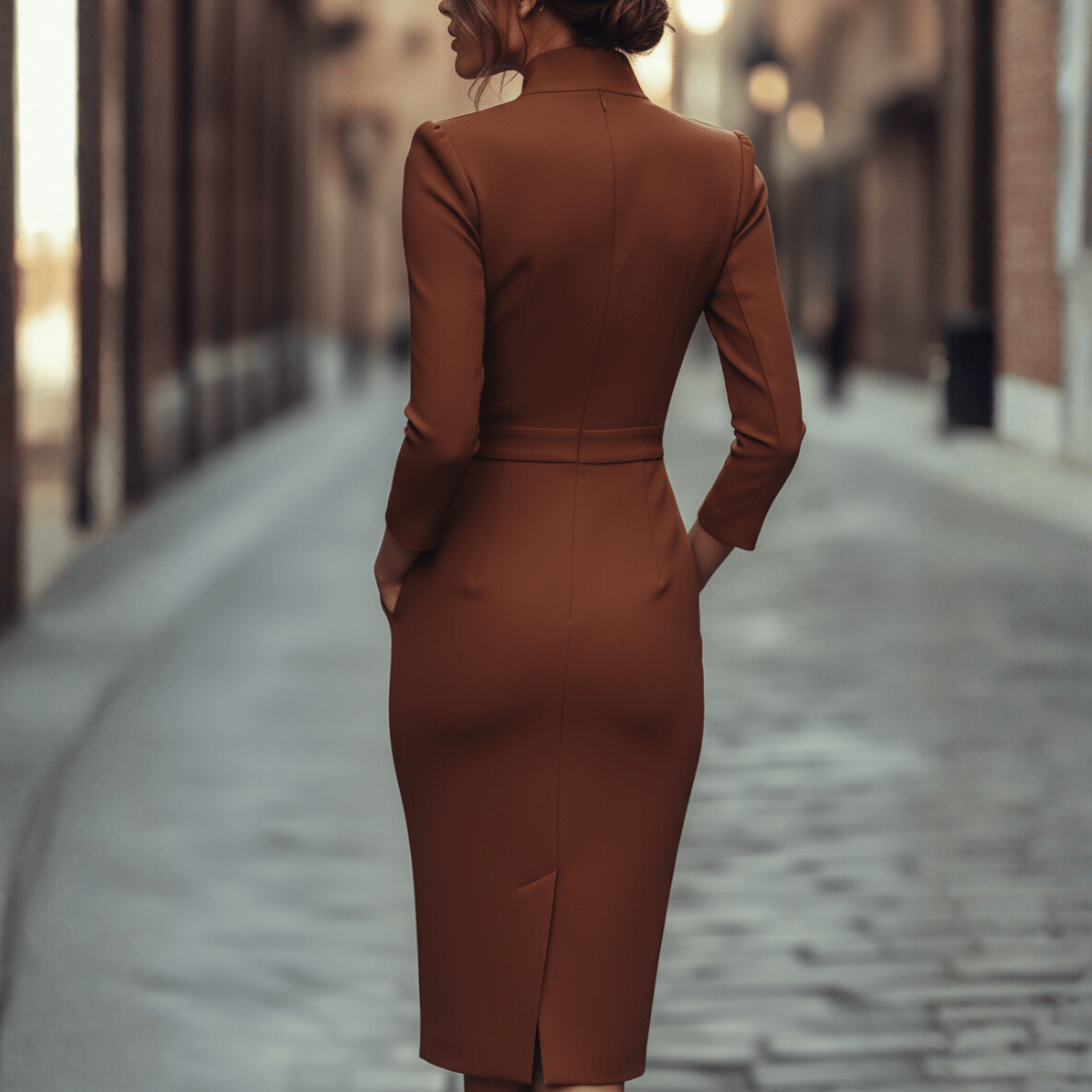 Tailored Belted Midi Dress