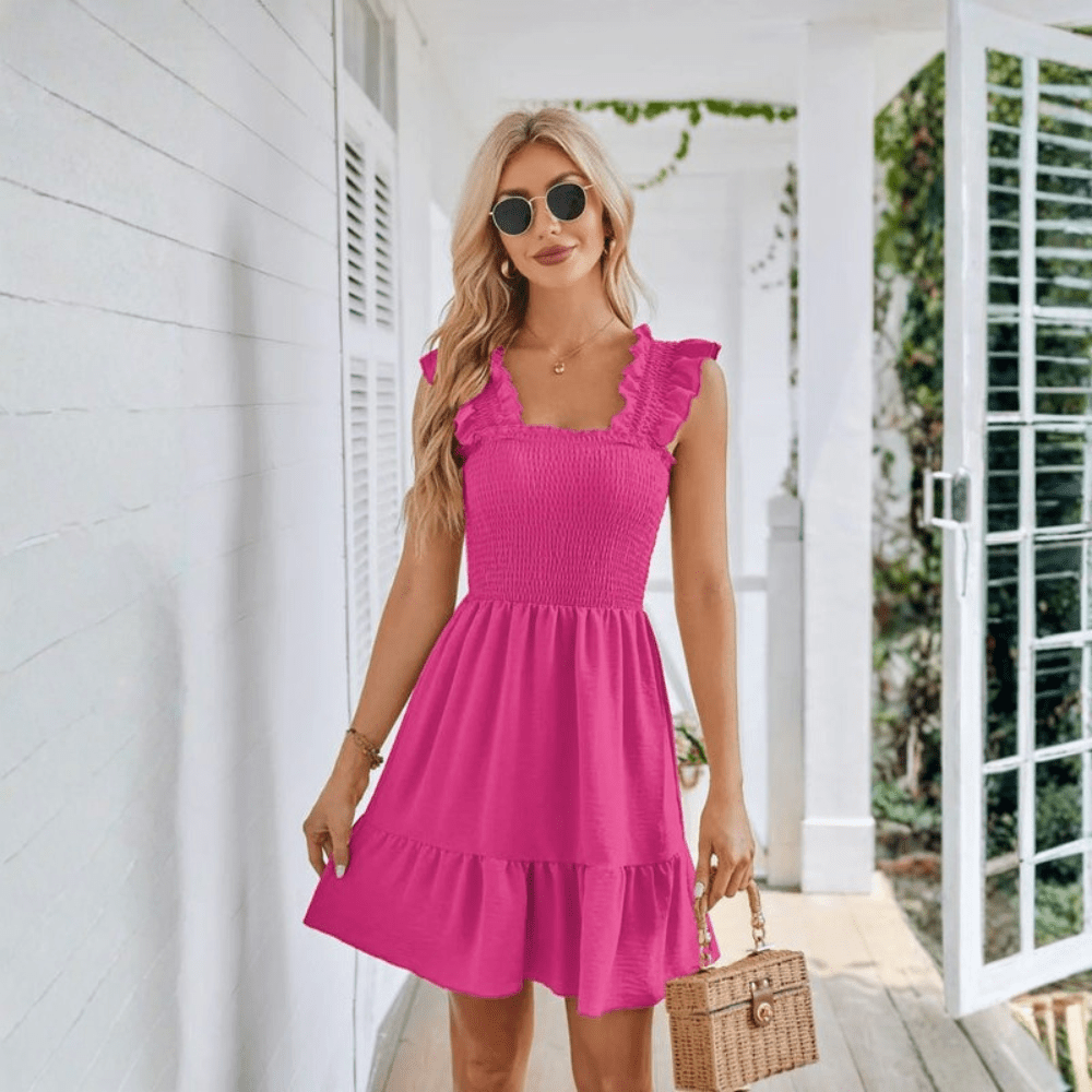Flirty Ruffle Backless Maxi Dress