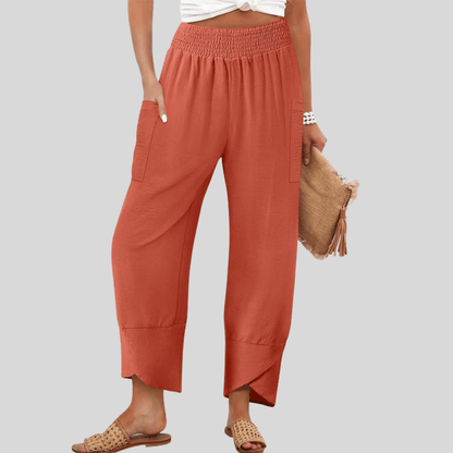 Cozy Elastic Waist Wide Leg Pants