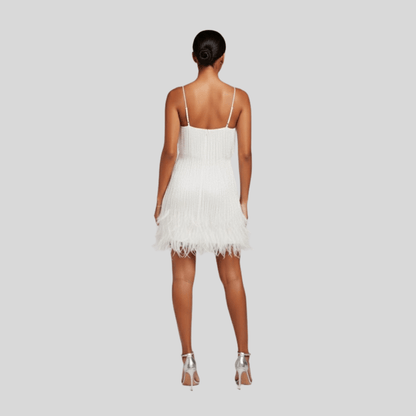 Glamorous Fringe Feather Cocktail Dress