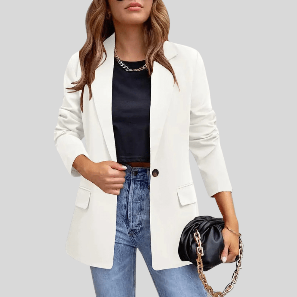 Polished Blazer Turn Down Collar