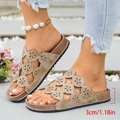 Hollow Out Slip On Sandals
