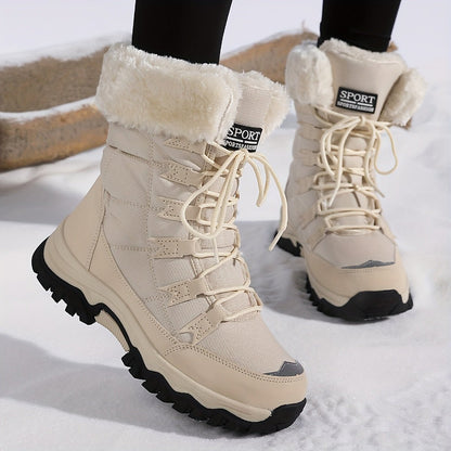 Damen-Schneestiefel mit Kunstfellmanschette