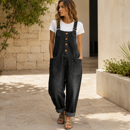 Adjustable Buckle Relaxed Overalls