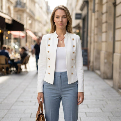 Statement Buttons Cropped Blazer
