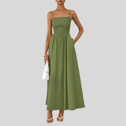 Sunny Pleated Midi Dress Pocket