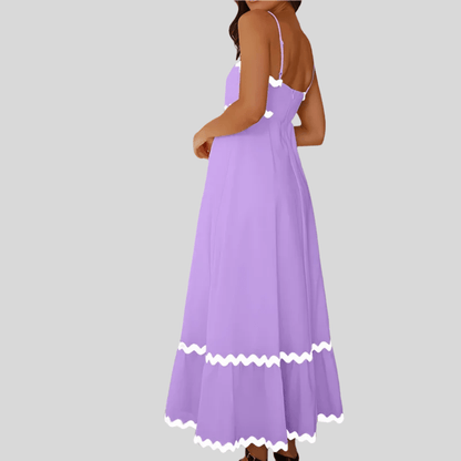 Flowy Spaghetti Strap Ruffle Maxi Dress