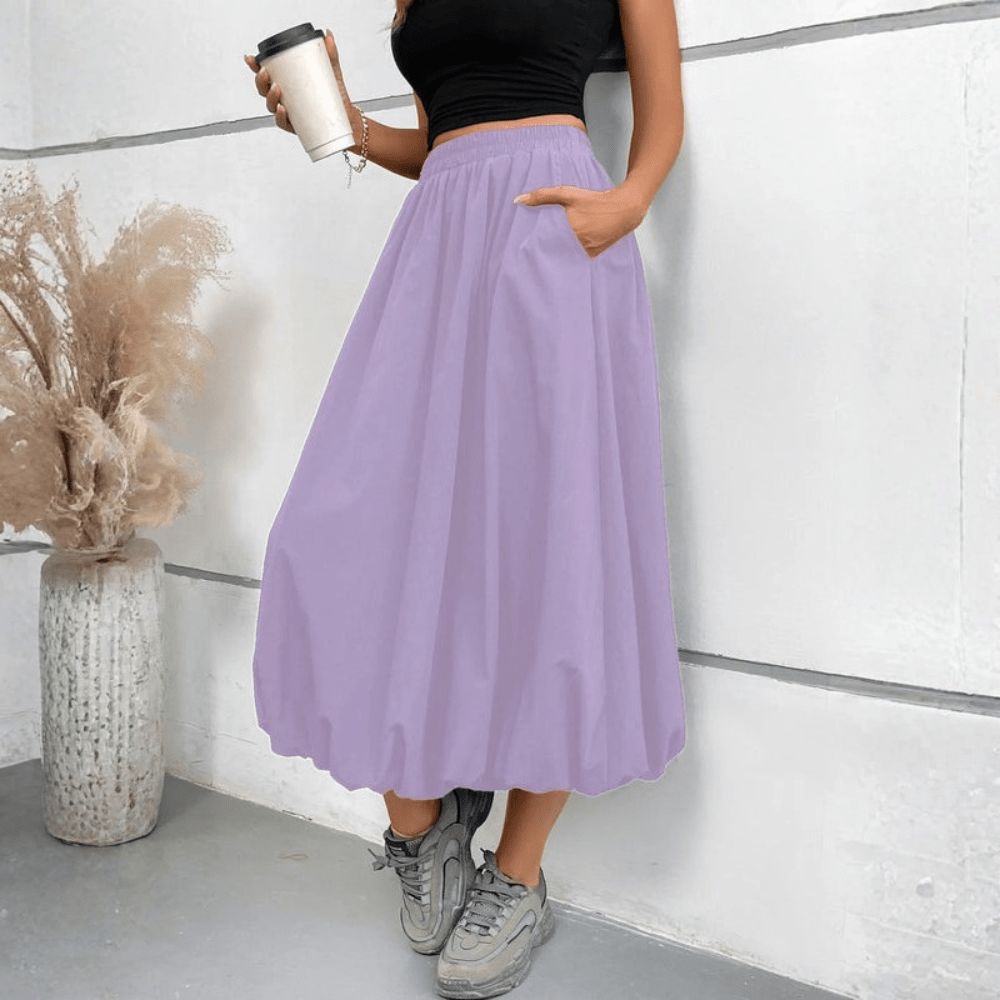 Graceful High Waist Midi Skirt
