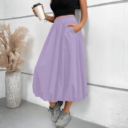 Graceful High Waist Midi Skirt