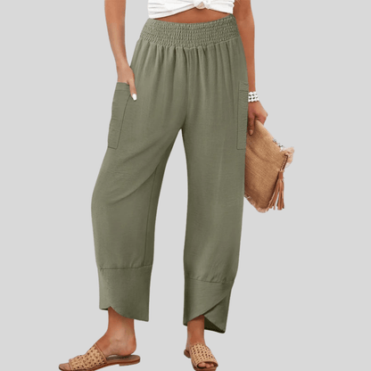Cozy Elastic Waist Wide Leg Pants