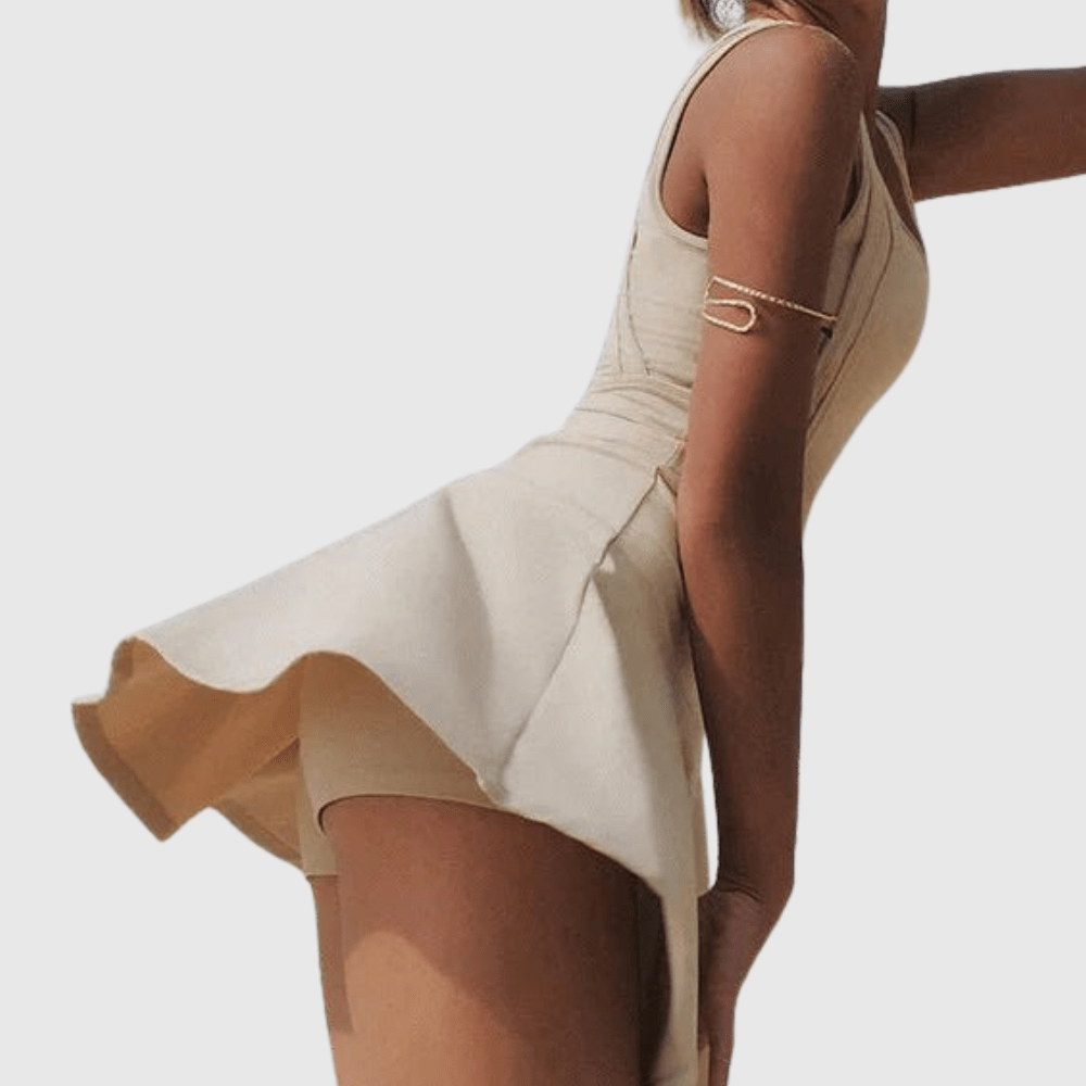 Sleeveless Tennis Workout Dress With Shorts