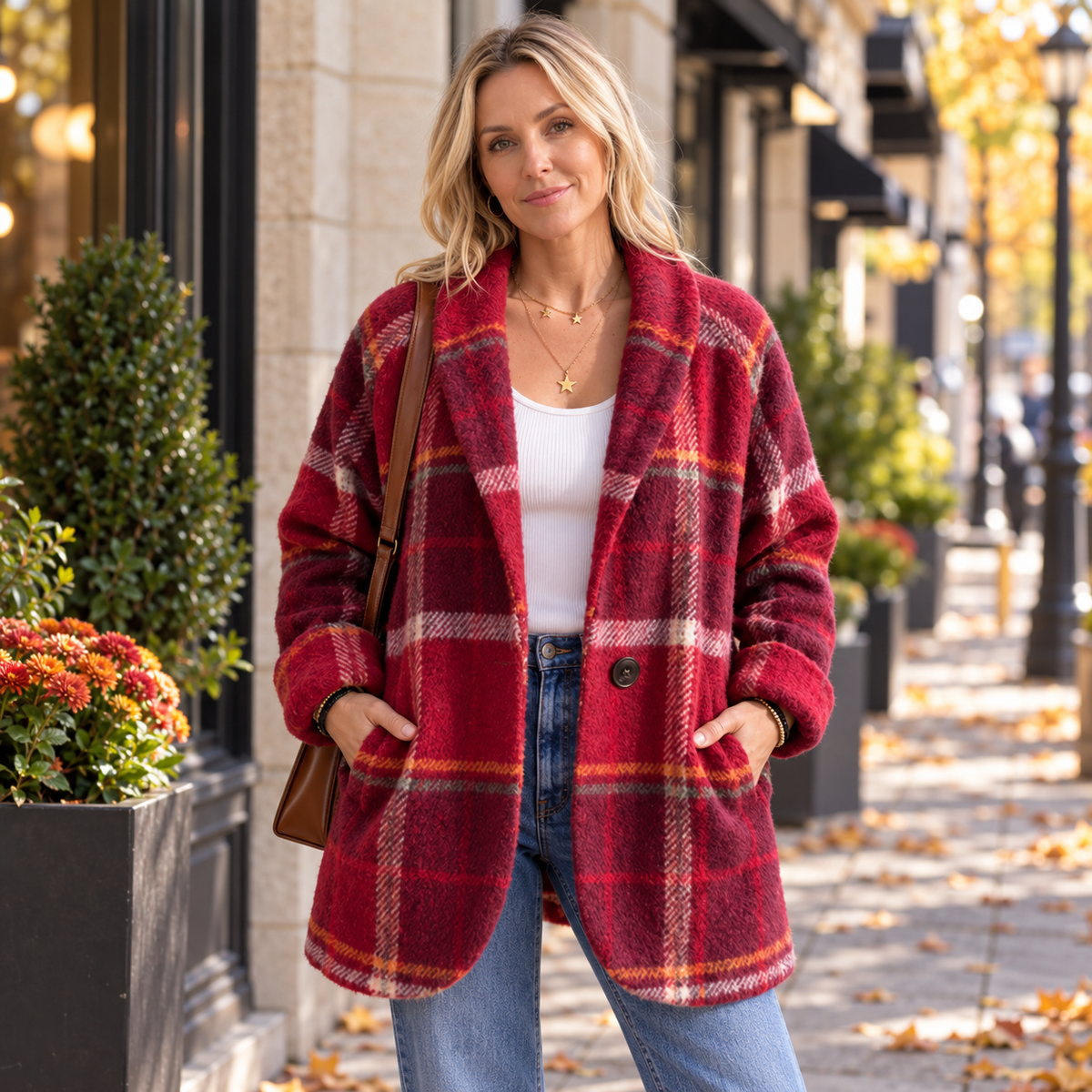 Oversized Plaid Parka