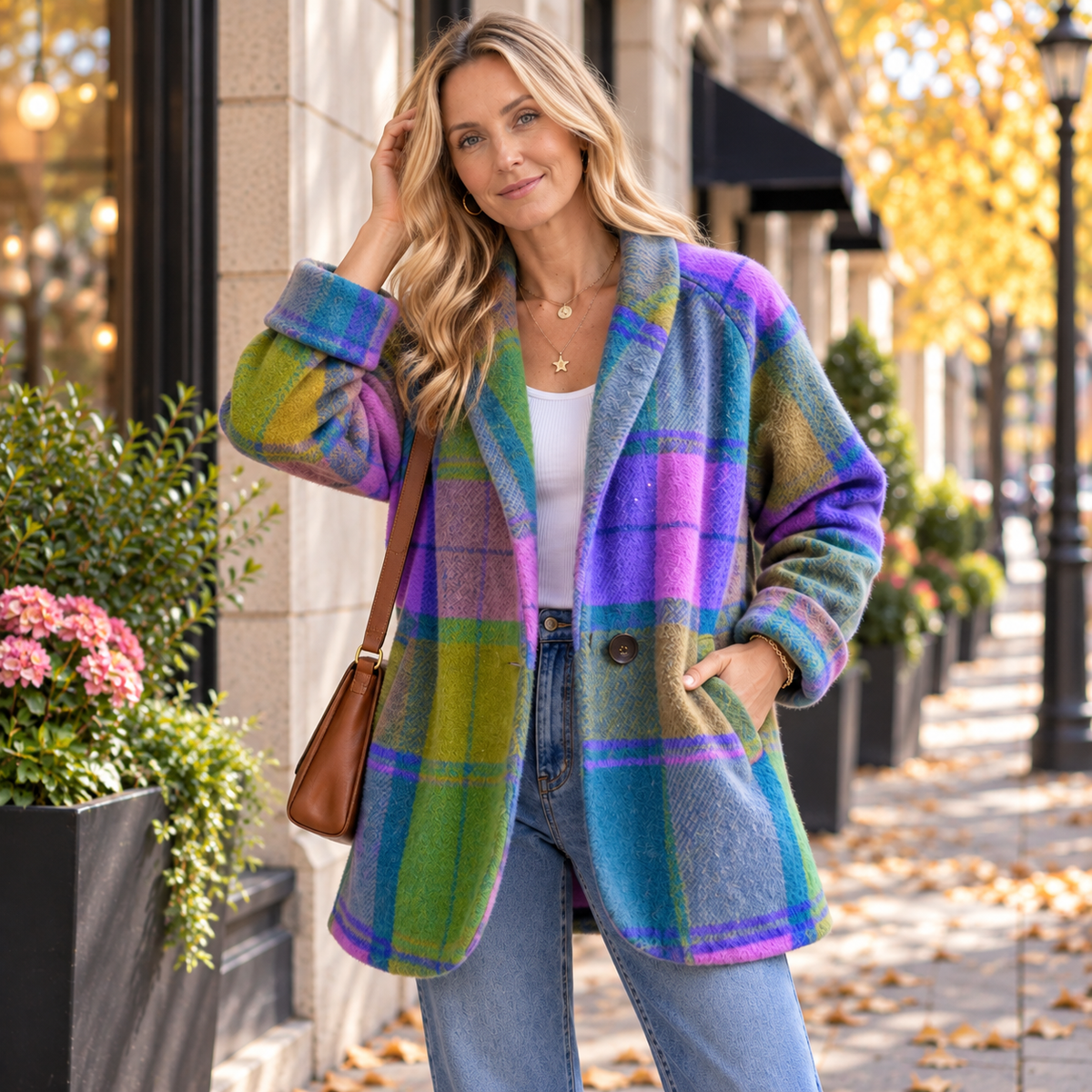 Oversized Plaid Parka