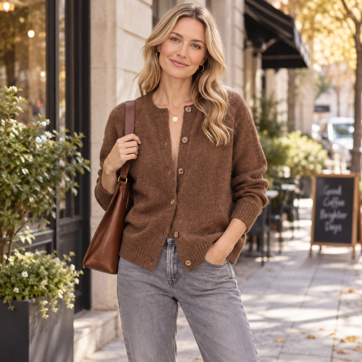 Oversized Button-Up Cardigan