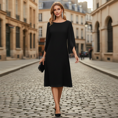 Layered Sleeve Midi Dress