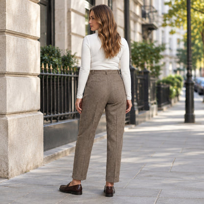 High-Waist Pleated Trousers