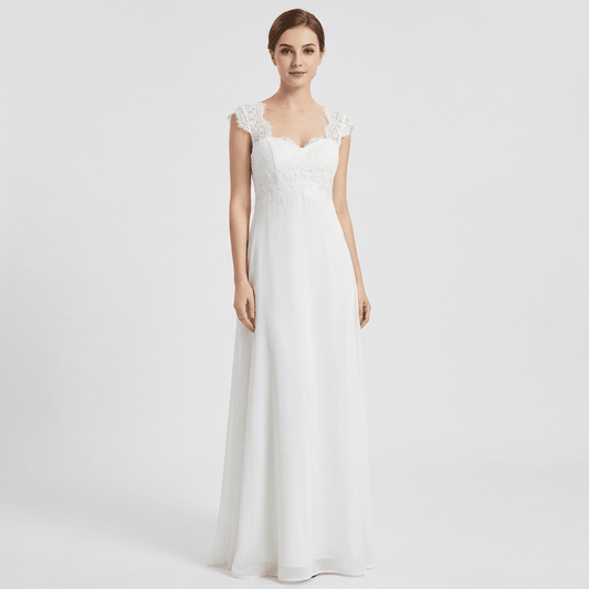 Vestido maxi elegante con cuerpo de encaje