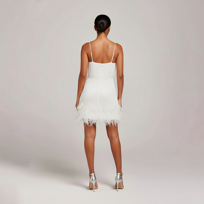 Fringe & Feather Mini Cocktail Dress