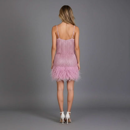 Fringe & Feather Mini Cocktail Dress