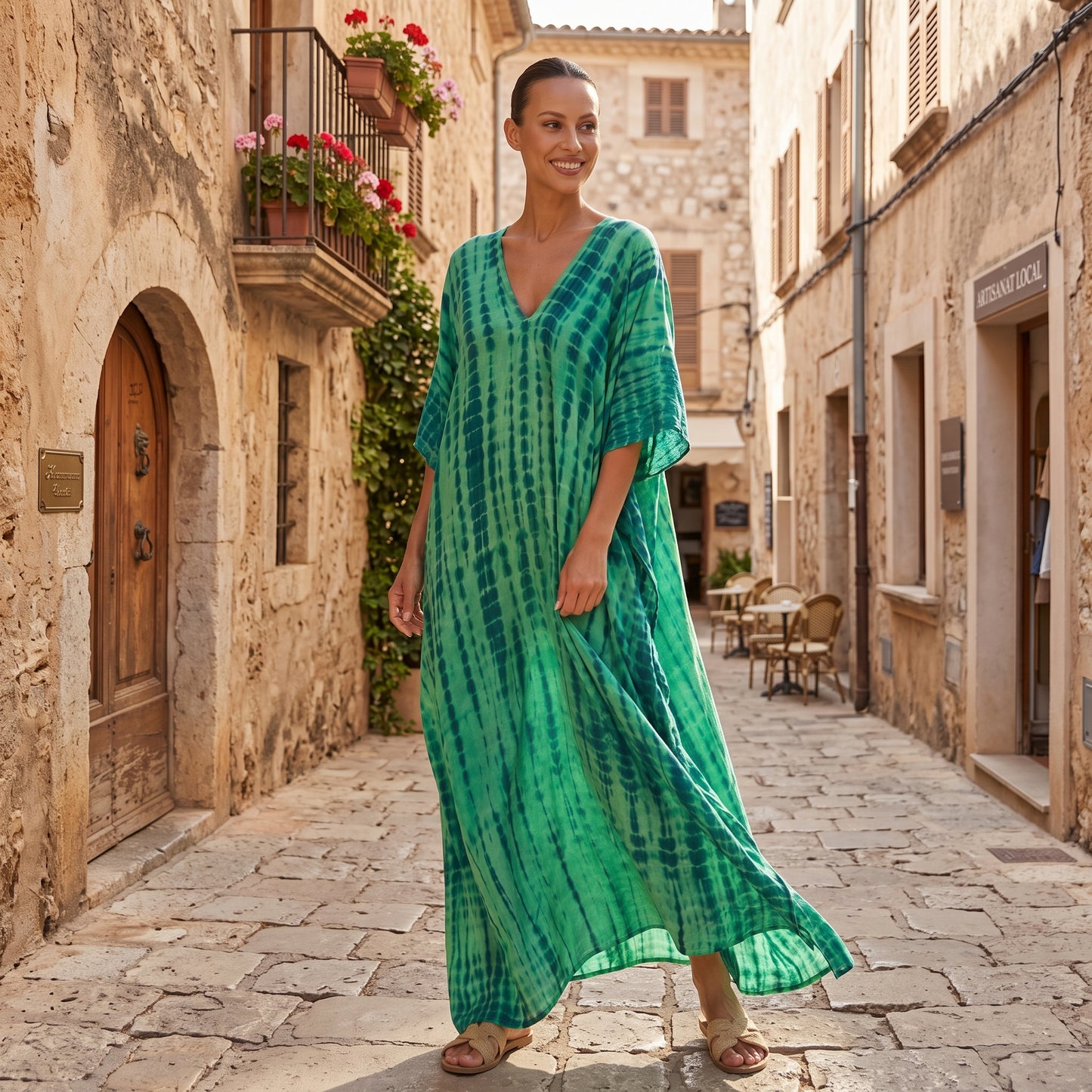 Flowing Caftan Maxi Summer Dress