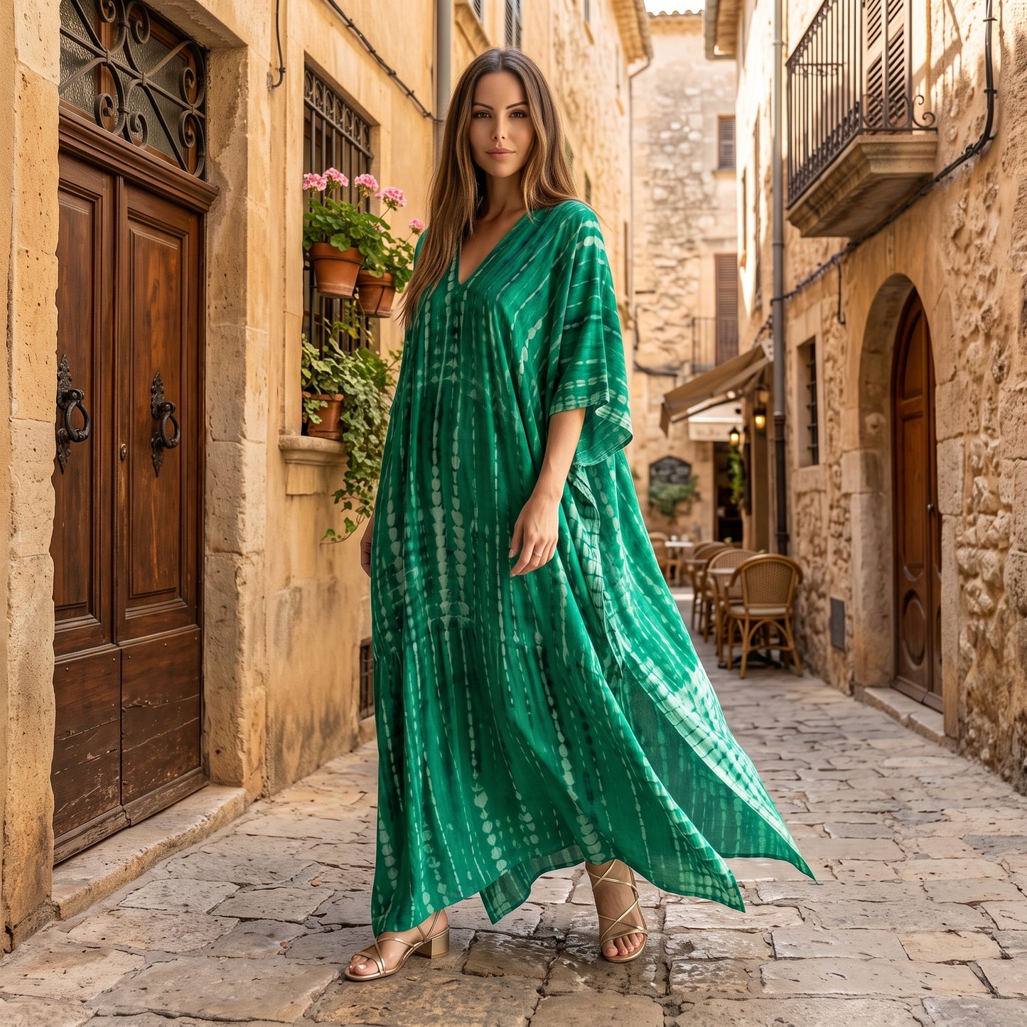 Flowing Caftan Maxi Summer Dress
