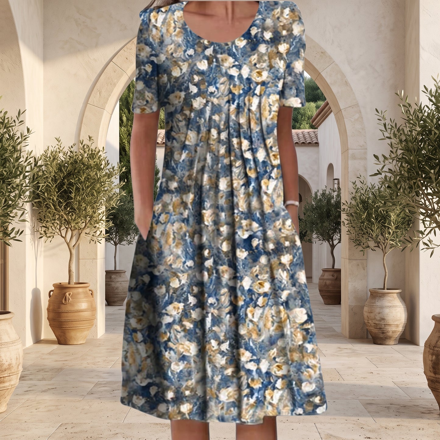Floral Relaxed Fit Midi Dress