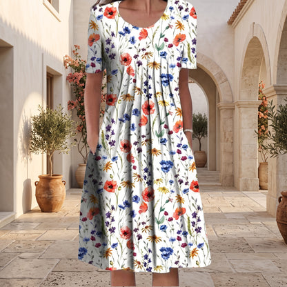 Floral Relaxed Fit Midi Dress