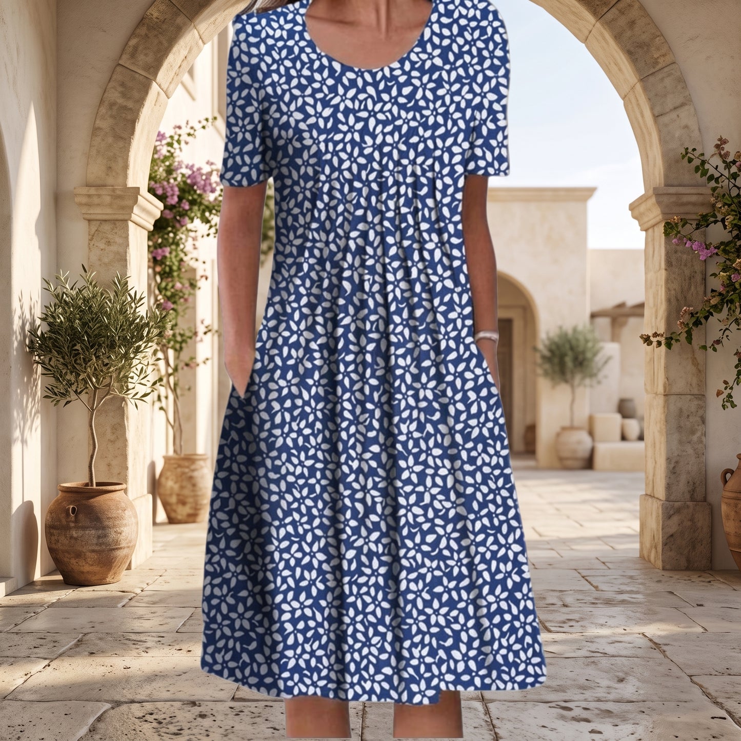 Floral Relaxed Fit Midi Dress
