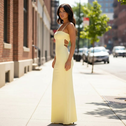 Backless Bodycon Maxi Dress