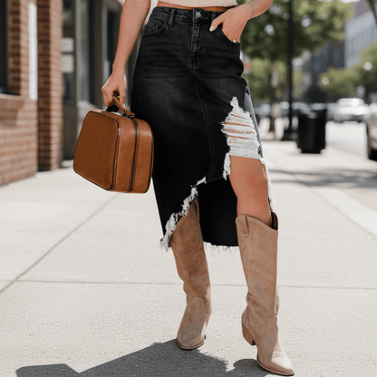 Relaxed Fit High-Waist Skirt