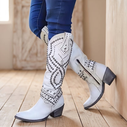 Embellished Western Knee-High Boots