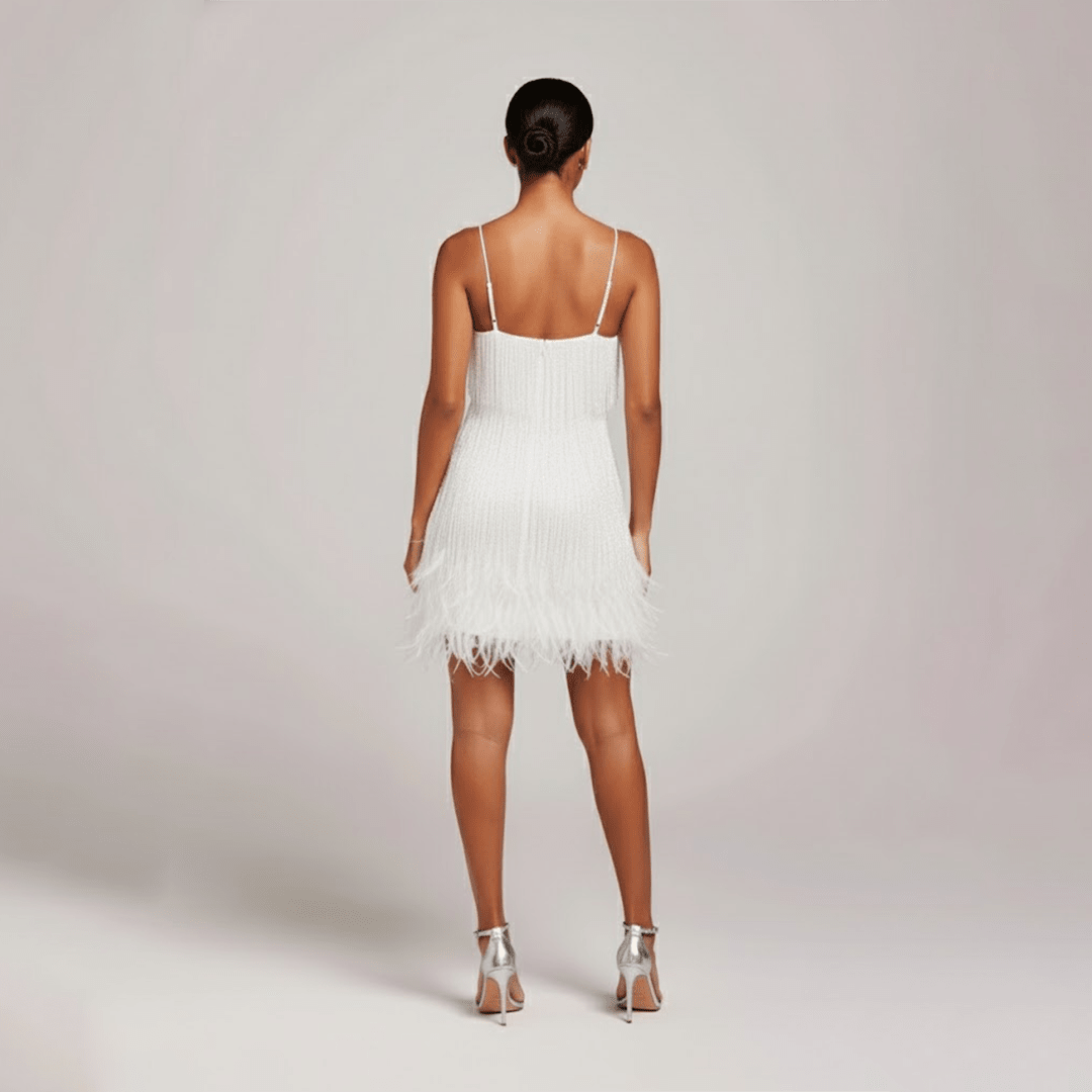 Glamorous Fringe Feather Mini Dress