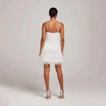 Glamorous Fringe Feather Mini Dress