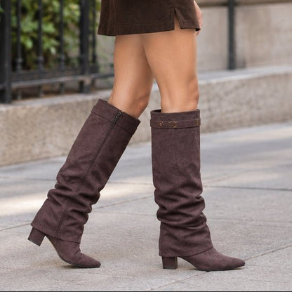 Knee-High Block Heel Boots