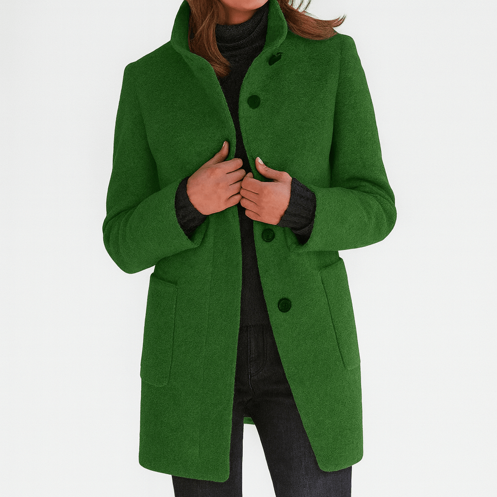 Classic Button Front Longline Collared Coat