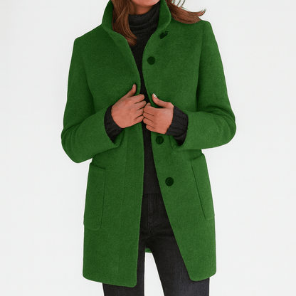 Classic Button Front Longline Collared Coat
