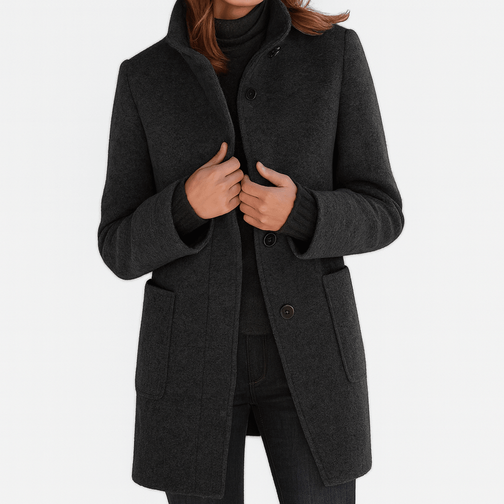 Classic Button Front Longline Collared Coat