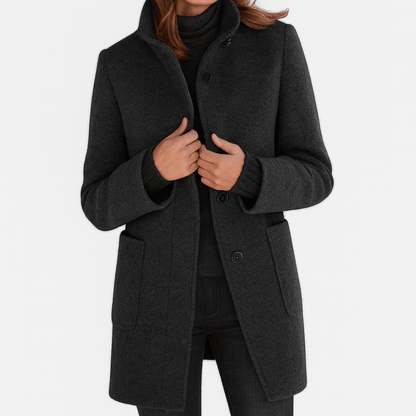 Classic Button Front Longline Collared Coat