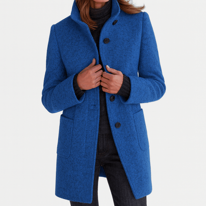 Classic Button Front Longline Collared Coat