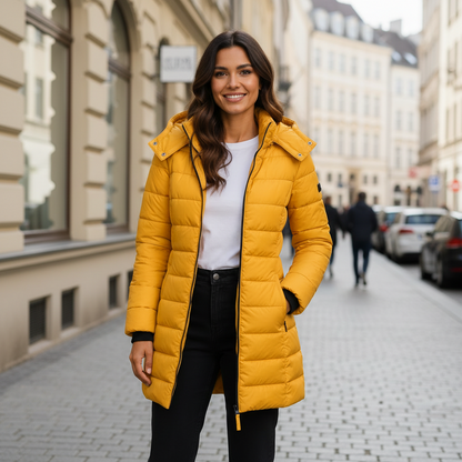 Damen-Parka mit Kapuze und Wattierung