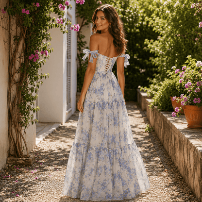 Floral Sweetheart Maxi Dress for Special Occasions