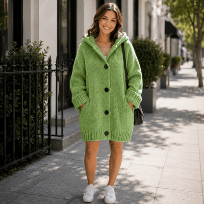 Entspannter Kapuzen-Cardigan für den Alltagsschichtlook