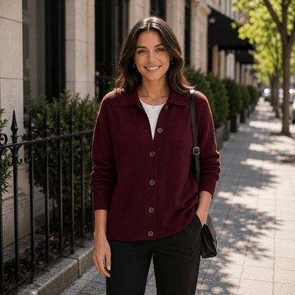 Cardigan mit Kragen und Knopfleiste für den Alltag