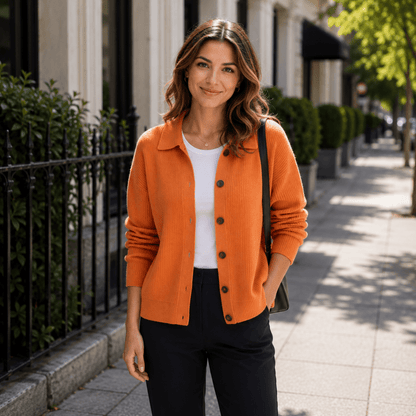 Cardigan mit Kragen und Knopfleiste für den Alltag